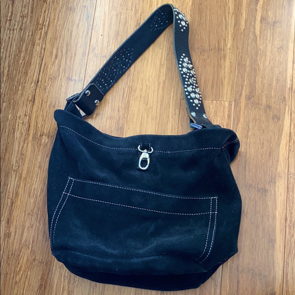 Tylie Malibu black suede and leather purse